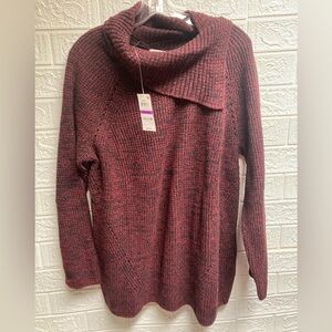 Cozy Maroon Cowl Neck Sweater Style & co